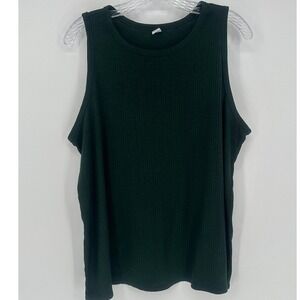 Old Navy Luxe Ribbed Tank Top Dark Green XL Sleeveless